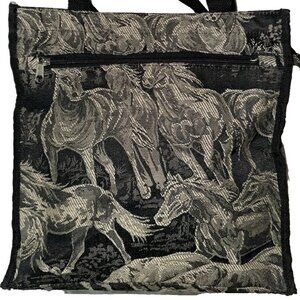 2 Pcs Set Protocol Equine Horse Tapestry Travel Luggage Shoulder And Tote Bag